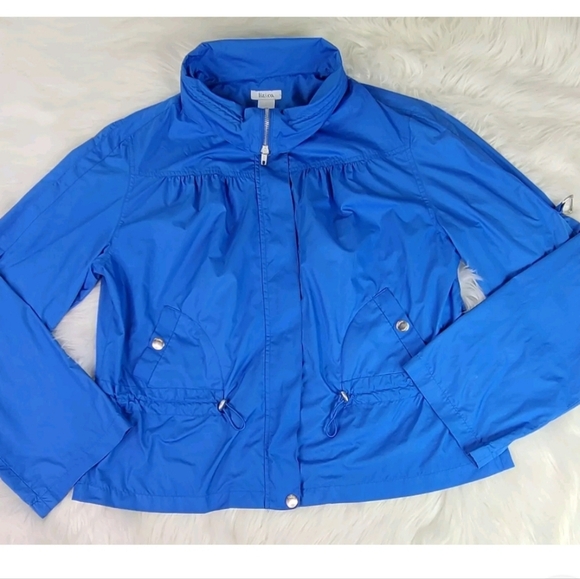 Liz & Co. Jacket Lightweight Windbreaker Women's Size XL Blue Zip Front Pockets - Picture 2 of 9
